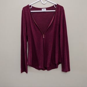 🌟2/$12🌟 Burgundy long sleeve zipup